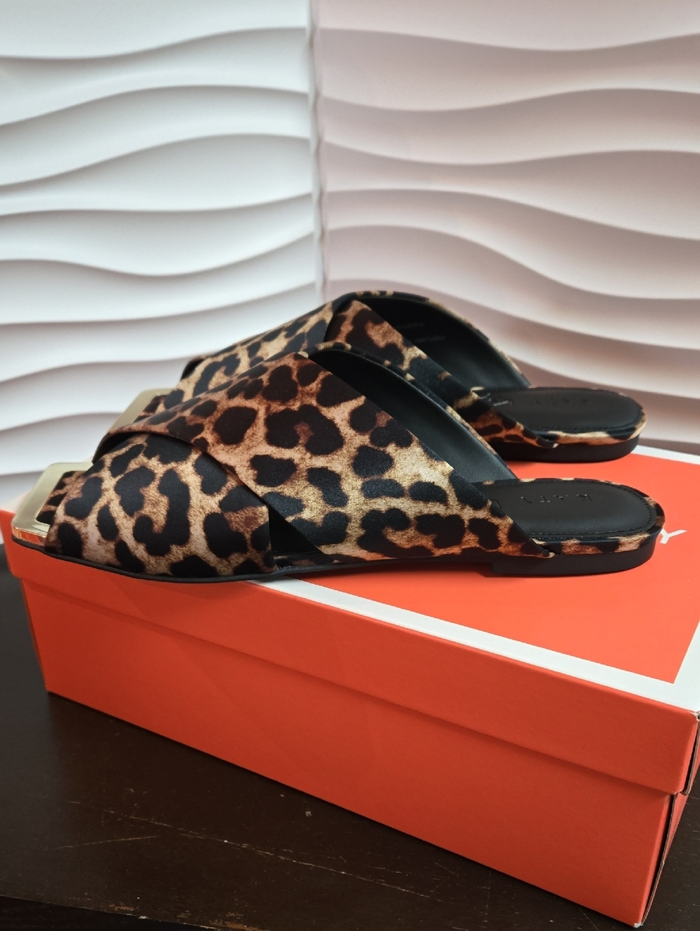 Katy Perry Collections The Checked In Slide Leopard Print Satin - Picture 4 of 6